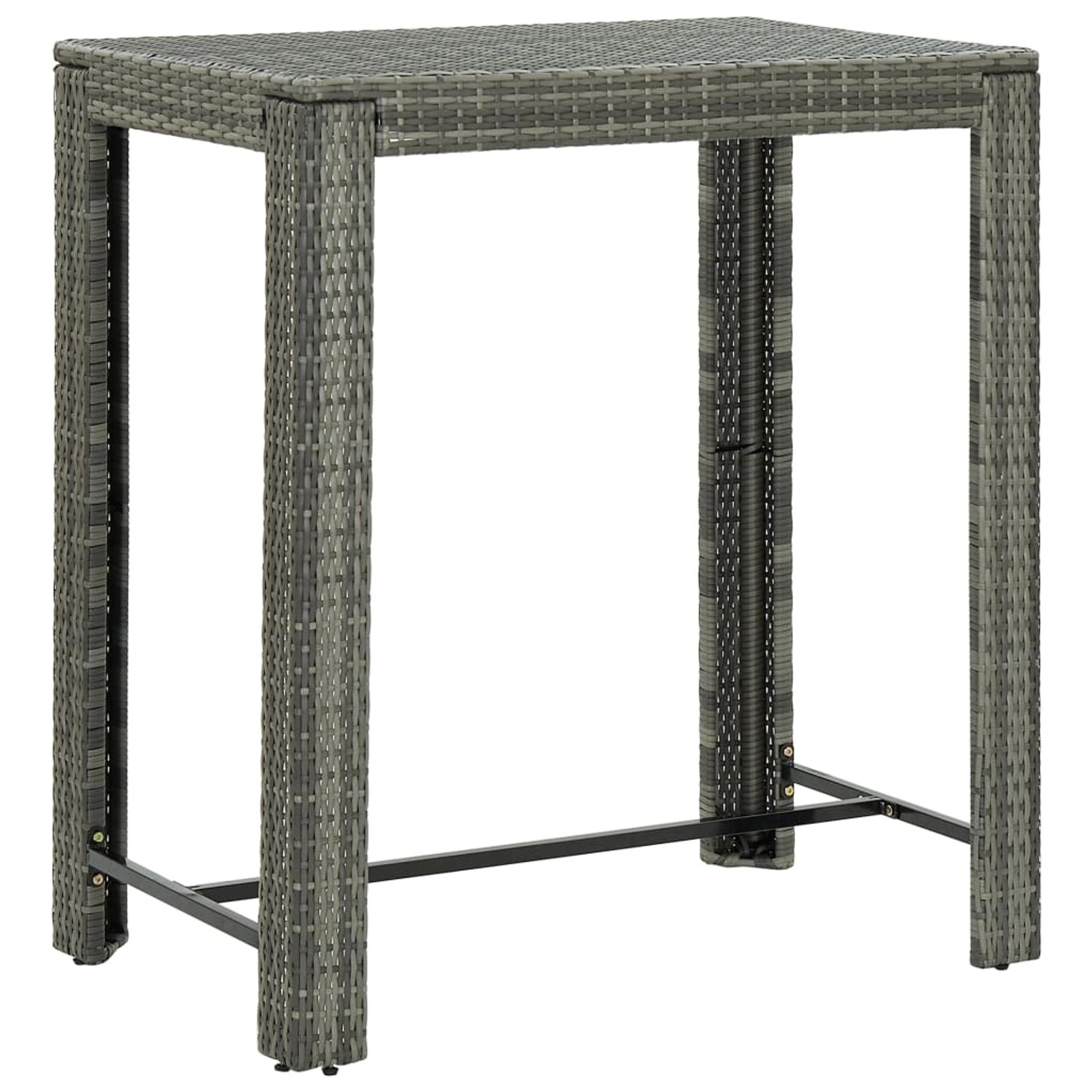 vidaXL Garten-Bartisch Grau 100x60,5x110,5 cm Poly Rattan 45875