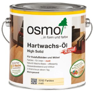 Dose Osmo Hartwachs Öl Rapid, matt, 2,5 l für Holzfußböden und Möbel.