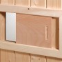Weka Sauna Abluftschieber aus Fichtenholz und Sperrholz für optimale Luftzirkulation in der Sauna.