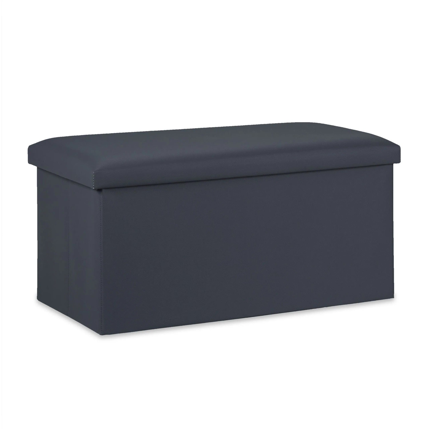 Relaxdays Sitzbank Kunstleder Dunkelgrau Faltbar Mit Stauraum 37,5 cm x 76,5 cm x 38,5 cm 4,1 kg
