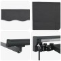 vidaXL Einziehbare Markise, anthrazit, 300x250 cm, Polyester/Metall, Details von Stoff und Mechanismus.