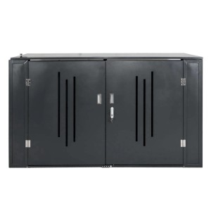 MCW Fahrradgarage K64 für 2 Fahrräder, abschließbare Metall-Fahrradbox mit Deckel, 121x202x100cm.