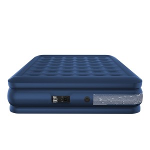 Blaues Juskys Luftbett Sapri L, selbstaufblasend mit elektrischer Pumpe. Ideal als Gästebett.