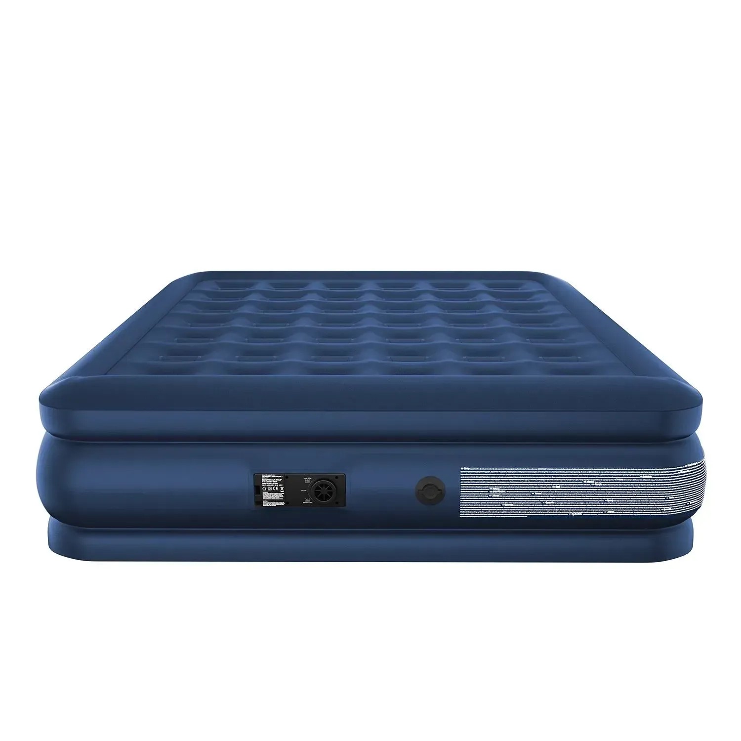 Blaues Juskys Luftbett Sapri L, selbstaufblasend mit elektrischer Pumpe. Ideal als Gästebett.