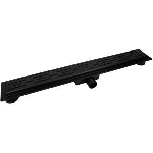 VerosanPro Nakia Duschrinne 90cm, Komplettset mit schwarzem Designrost.