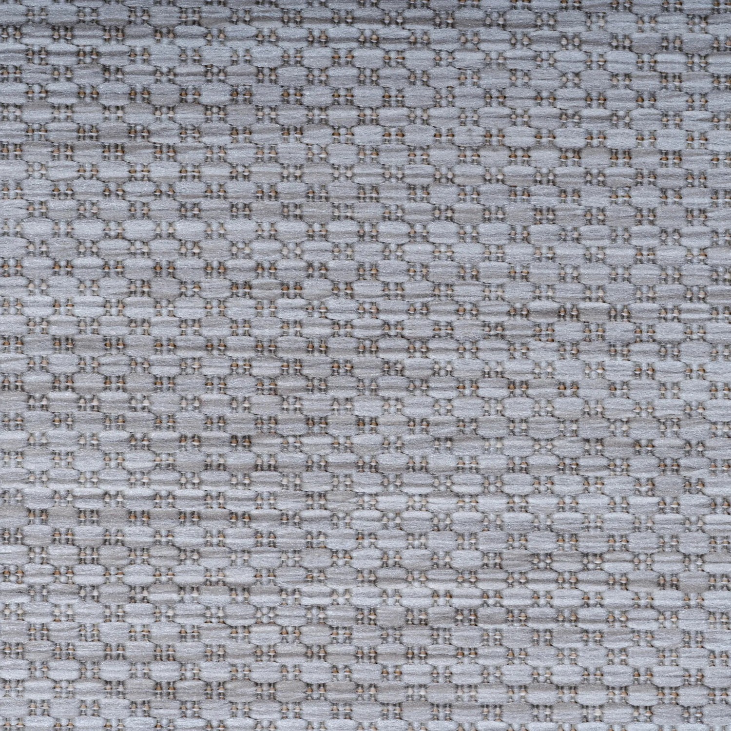 Detailansicht: Silberner Ayyildiz Outdoor Teppich Relax, 200x200 cm, Sisaloptik.