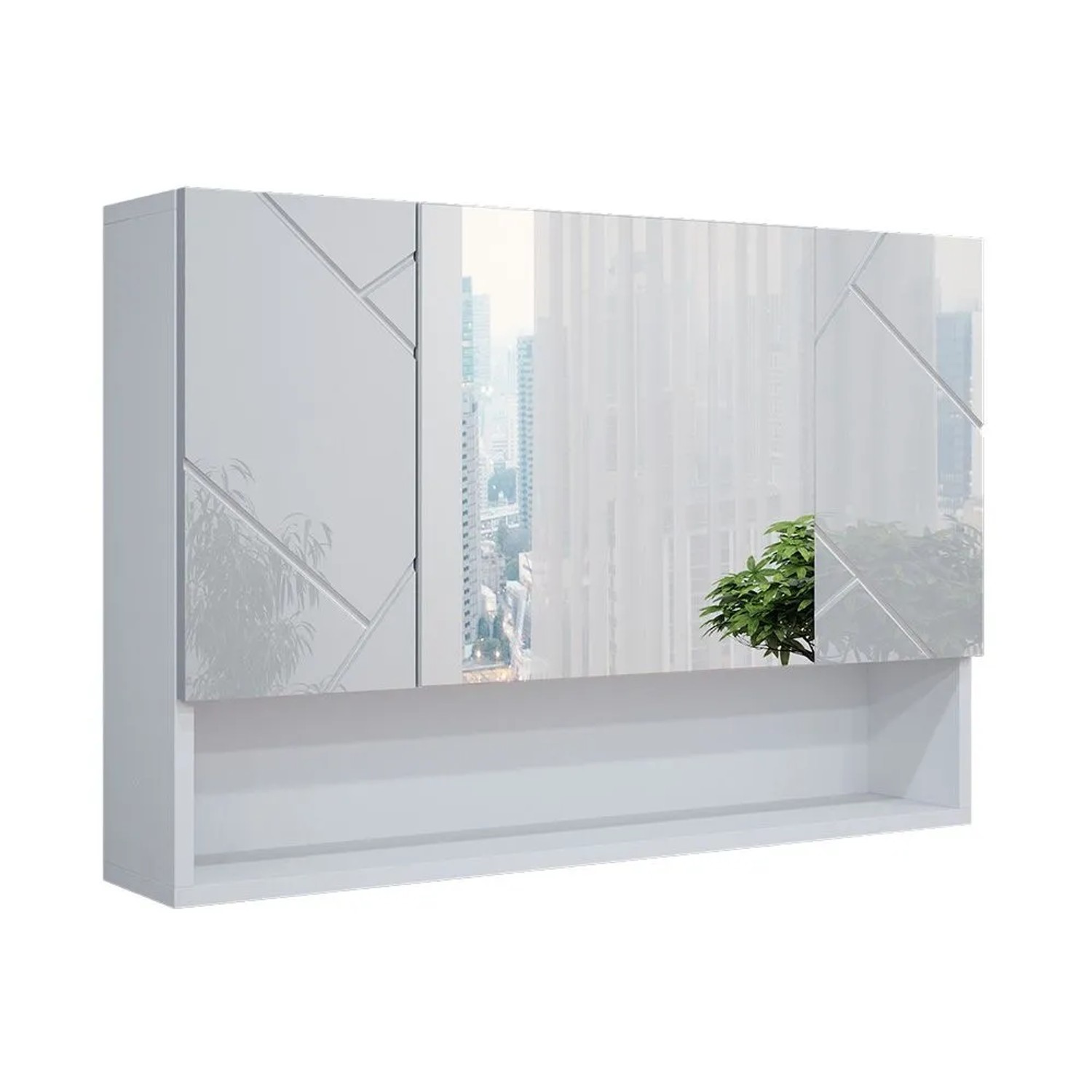 Vicco Badspiegelschrank Irma Weiß Hochglanz 80 x 55