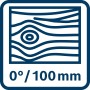 Symbol für 100 mm Schnitthöhe der Bosch Professional Tischkreissäge GTS 100-254.