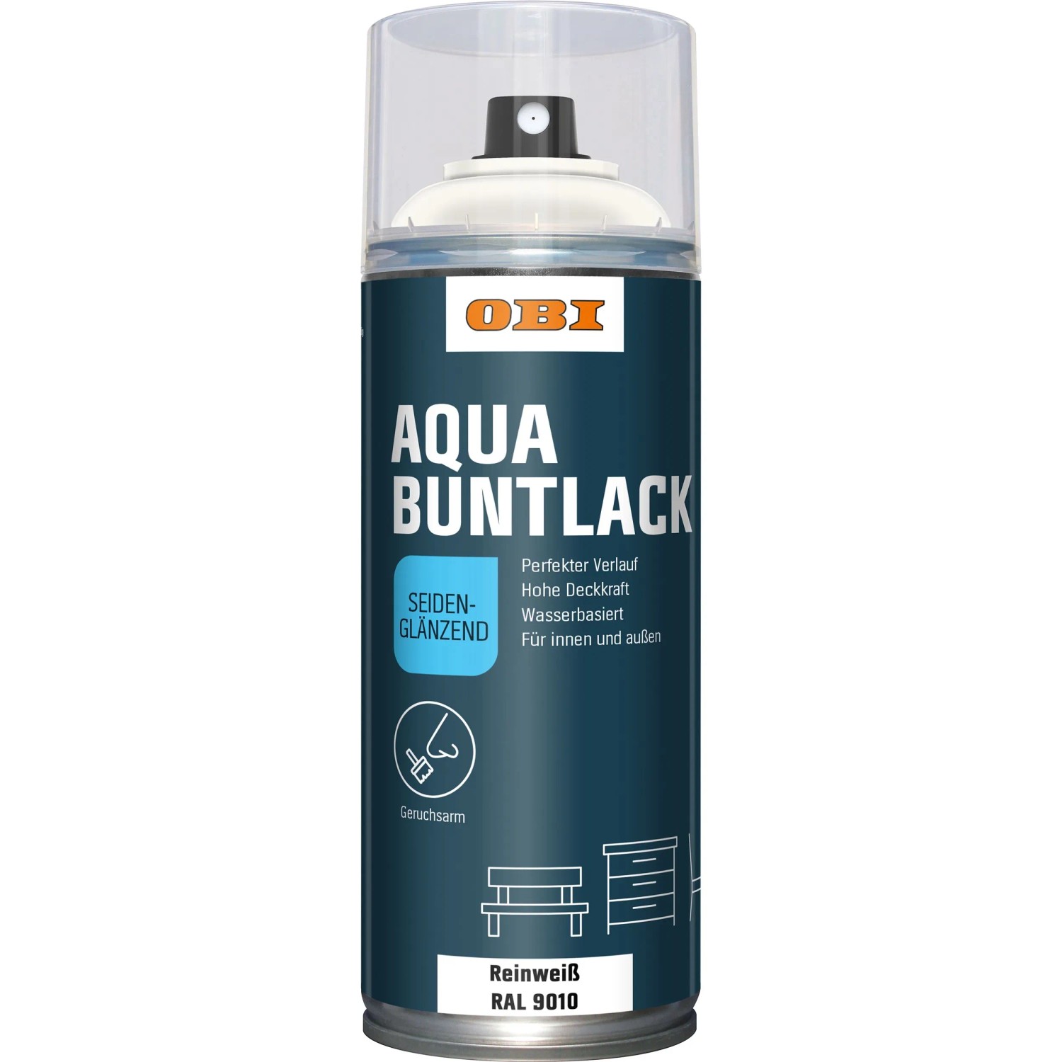 OBI Buntlack Spray RAL 9010 Reinweiß seidenglänzend wv 400 ml