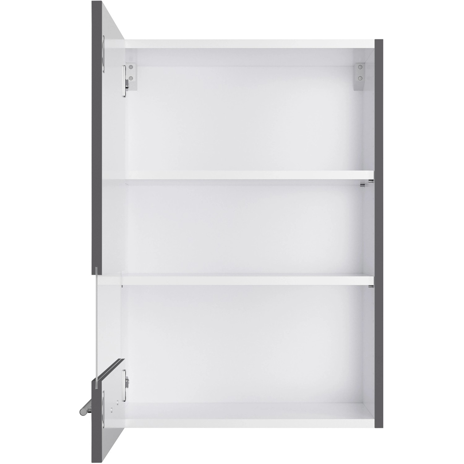 Optifit Hängeschrank Ingvar420, 50cm, Anthrazit matt, mit Glastür und zwei Einlegeböden.