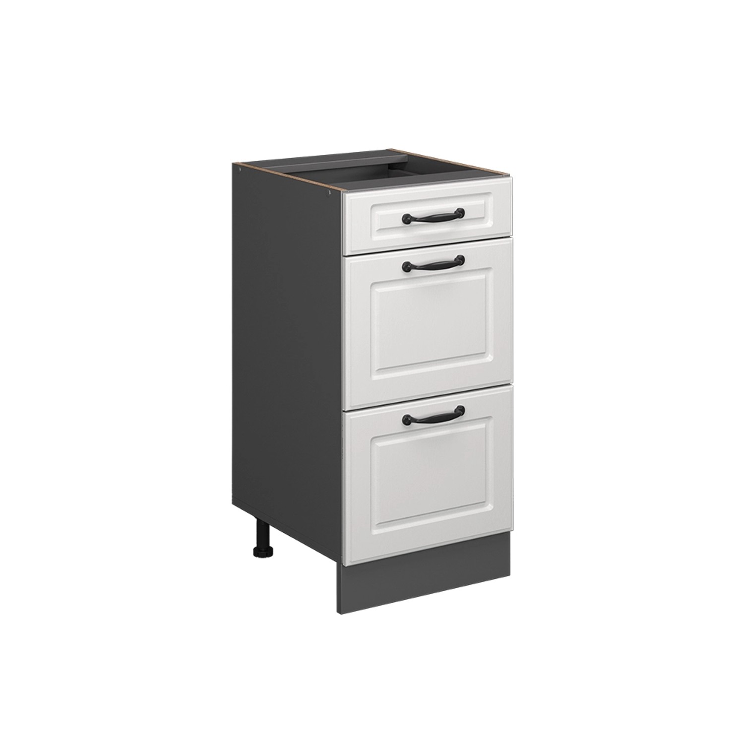 Vicco Küchenunterschrank R-Line Weiß Landhaus/Anthrazit 40 cm mit Schublade günstig online kaufen