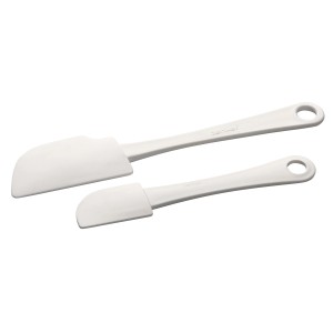 Zenker Patisserie Teigschaber-Set, 2-teilig, weiß. Küchenhelfer zum Verstreichen und Ausschaben von Teig.