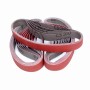 Zehn rote Klingspor Gewebe Schleifbänder CS310XF, Korn 180, für Bandschleifer. Zubehör für Metall und Holz.