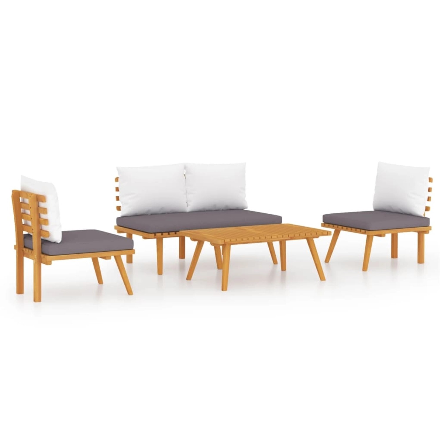 Vidaxl 4-tlg. Garten-lounge-set Mit Auflagen Massivholz Akazie günstig online kaufen