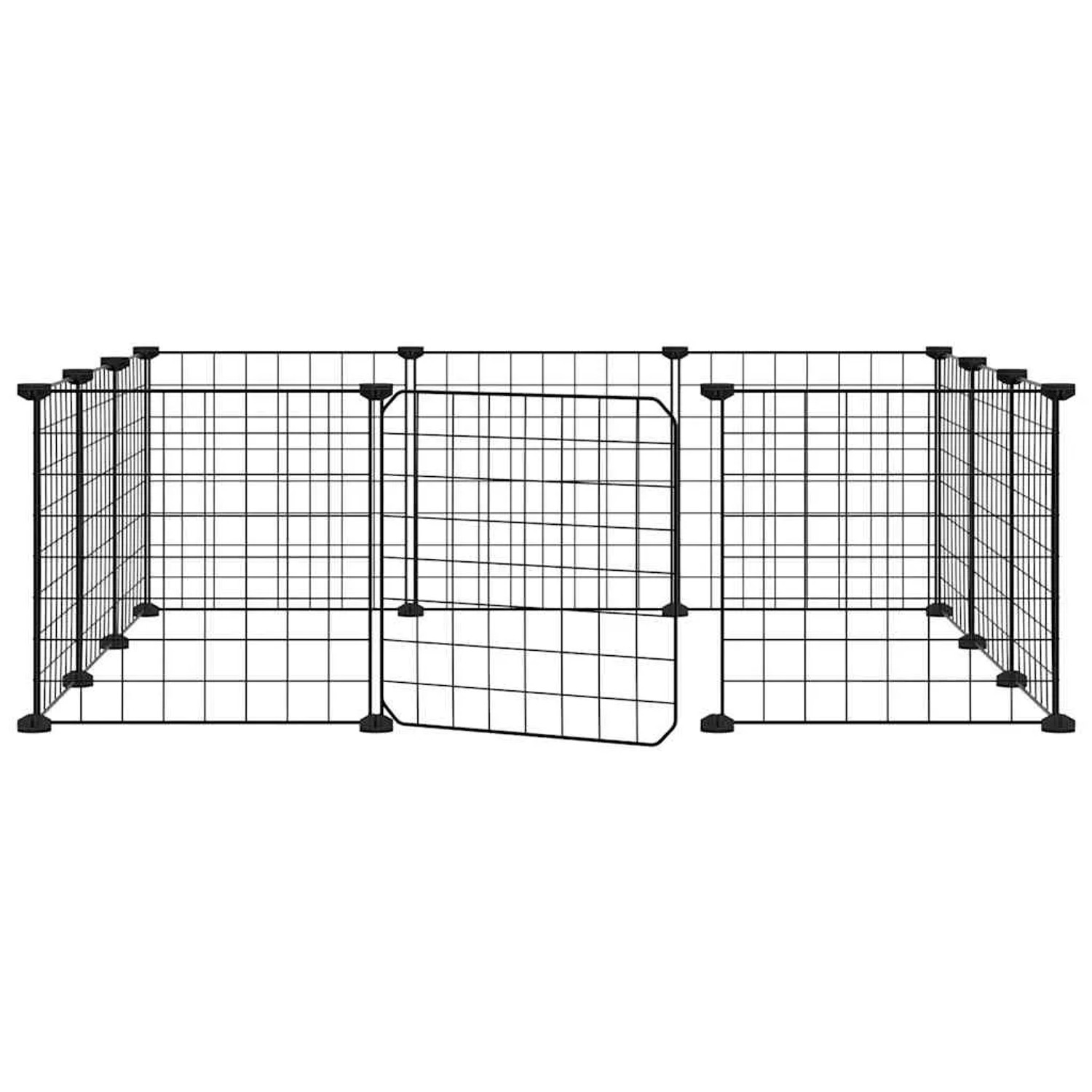 Schwarzer vidaXL Haustierkäfig mit Tür, 12-teilig, 35x35 cm, Stahl.