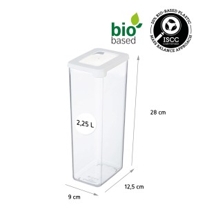 Transparenter SmartStore Vorratsbehälter Vision 2,25 l mit weißem Deckel. Ideal für trockene Lebensmittel.