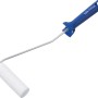 LUX Schaumroller 11 cm, weiß, mit blauem Griff. Farbroller für feine Lackarbeiten.