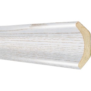 Hohlkehlleiste Esche Weiß, foliert, 22x22 mm, für Paneel-Zubehör. Detailansicht.