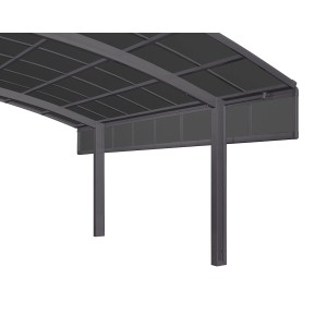 Ximax Carport Seitenwand, 2 Module, 100 cm, Schwarz. Zubehör zur Erweiterung des Carports.