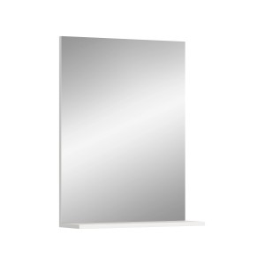 Weißer Spiegel (60x79x18 cm) mit Ablage für Bad oder Hauswirtschaftsraum.