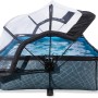 Rechteckiger, grauer EXIT Stone Pool 300x200 mit Abdeckung und Filterpumpe.