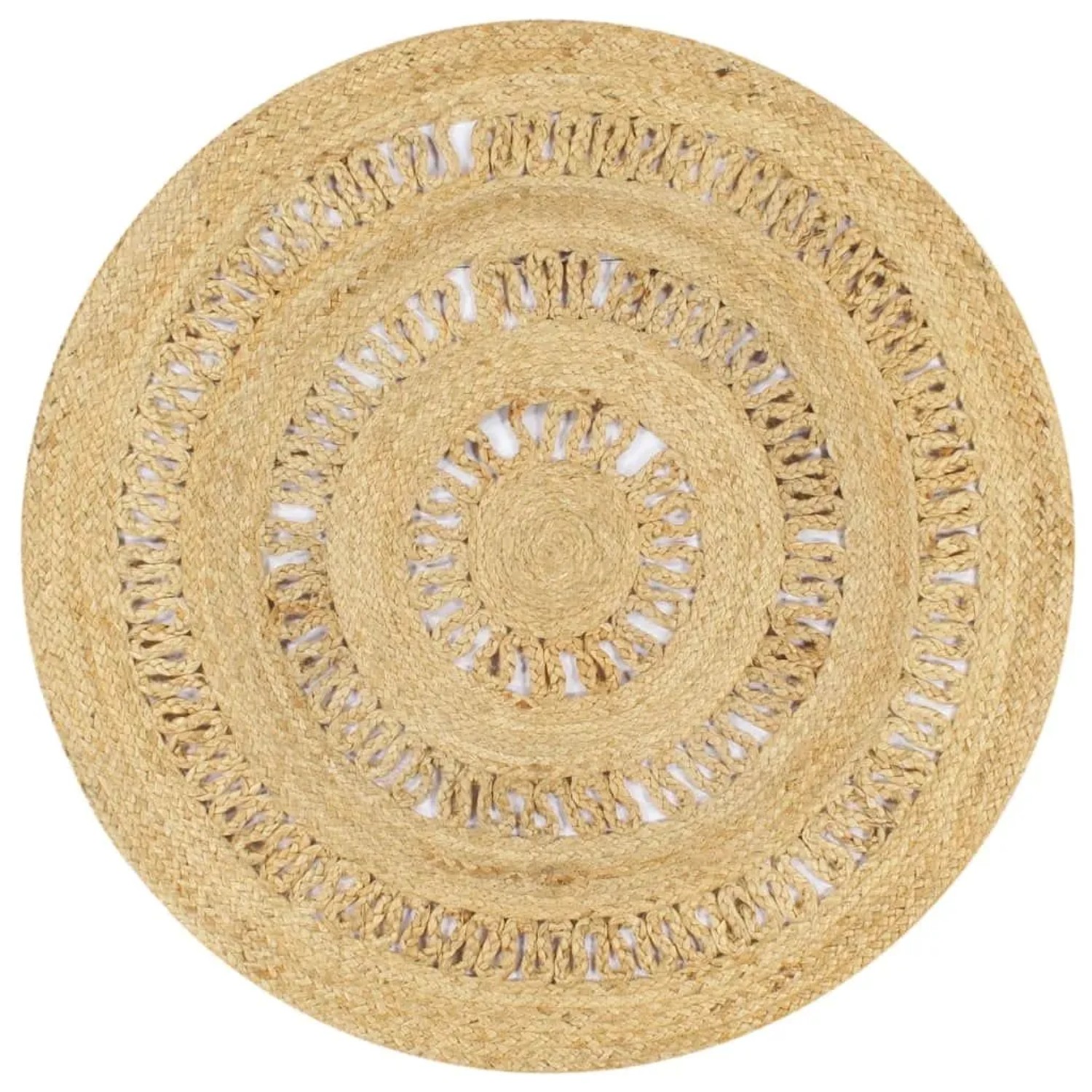 vidaXL Teppich Handgefertigt Jute Geflochten 90 cm 133707