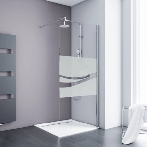 Schulte Walk In Duschwand Alexa Style 2.0 mit Liane Dekor, Chromoptik, 100 cm. Barrierefreie Dusche.