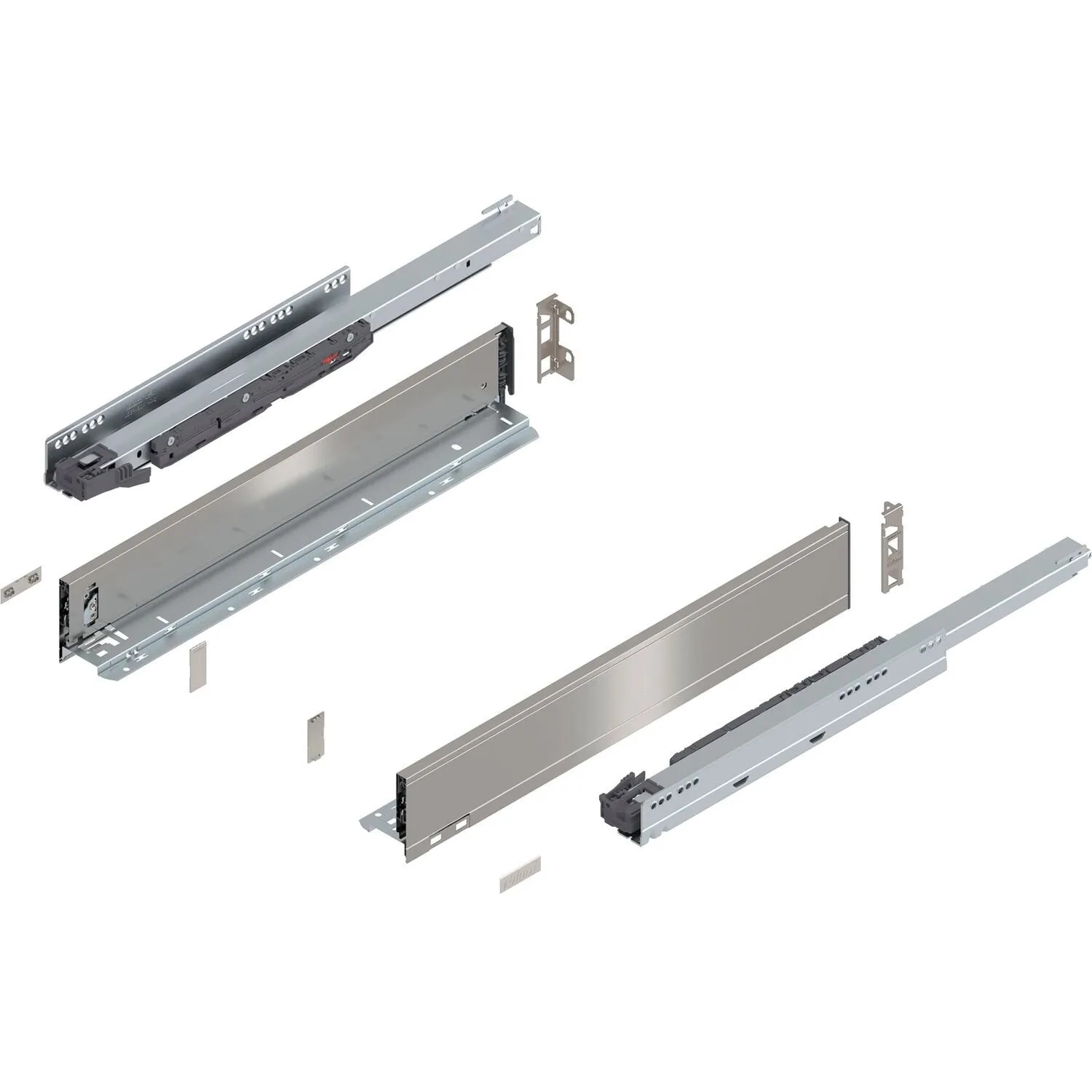 Blum Legrabox Pure Set Höhe M Tip-On Vollauszug 550 mm 40 kg Inox 1 Paar