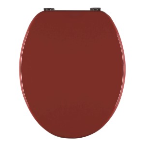 Sanitop-Wingenroth WC-Sitz Venezia Rot, antibakterieller WC Deckel mit Holzkern und Metallscharnier.