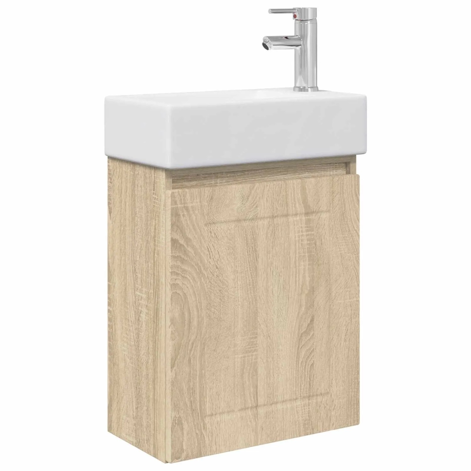 vidaXL Badezimmer Waschtischunterschrank mit Wasserhahn Sonoma-Eiche 889493