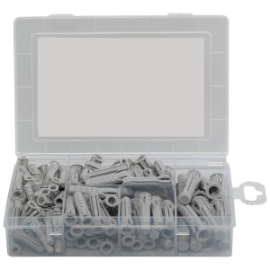 Fischer Meister-Box Wohnraum mit 132 Dübeln und Schrauben in Sortierbox.