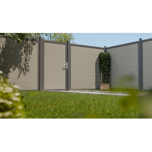 GroJa Tor BasicLine Nova 1-flügelig 100 cm x 180 cm Grey Ash Cut