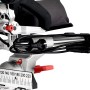 Detailansicht der Metabo KGS 254 M Kapp- und Zugsäge mit Sägeblättern.