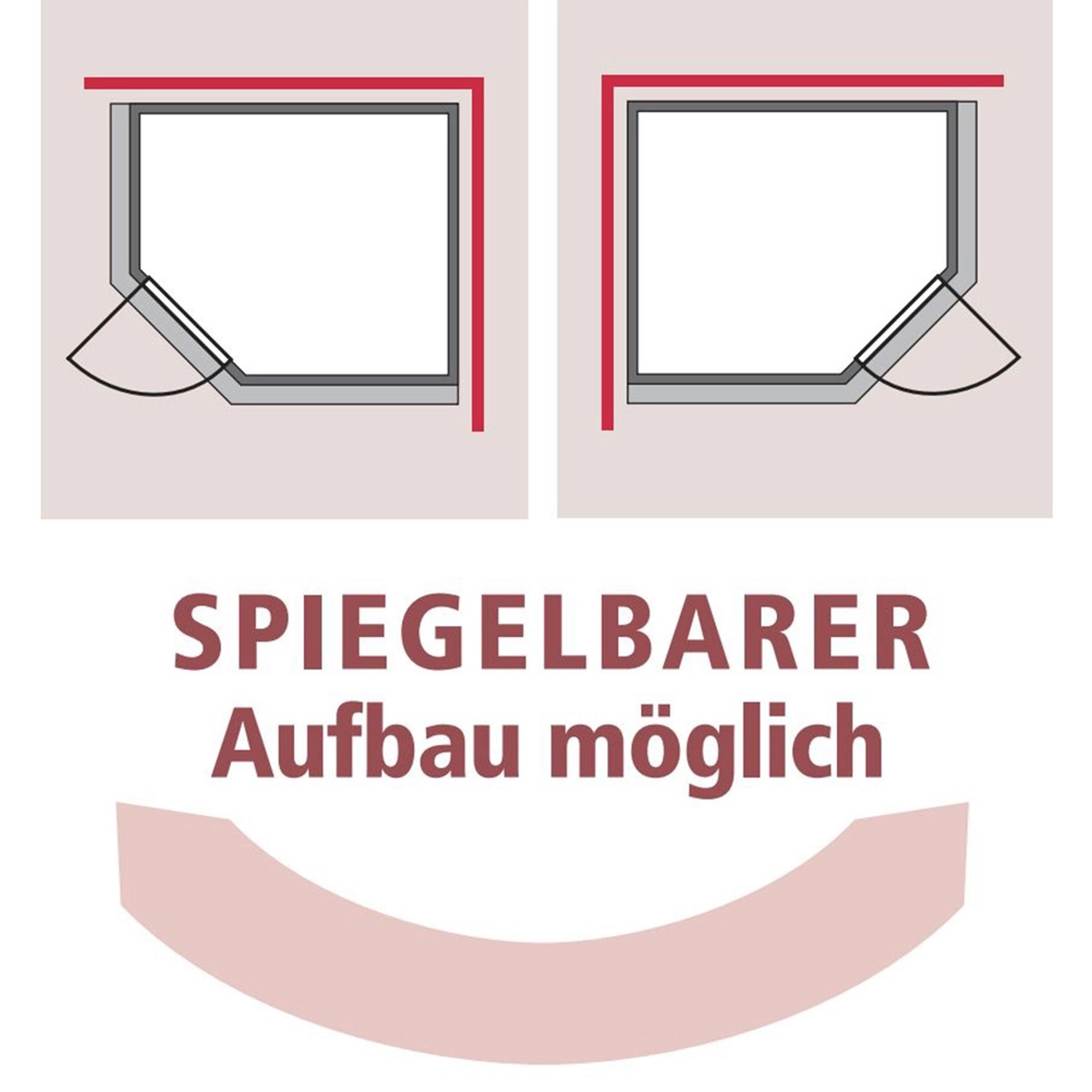 Karibu Sauna Natur: Schema zeigt spiegelbaren Aufbau der Massivholzsauna.