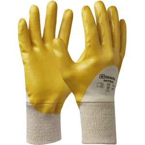Gebol Nitril Handschuhe Größe 9, gelb, für Montage- und Reparaturarbeiten.