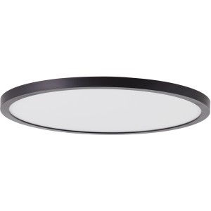 Schwarzes, rundes LED-Deckenpaneel Tuco, 30 cm, für Innenräume.