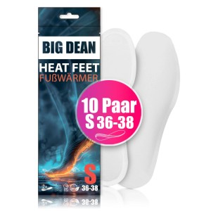 BigDean 10 Paar Fußwärmer Sohlenwärmer Für Schuhgröße 36 38 8h Wärme BigDean 10 Paar Fußwärmer– Sohlenwärmer für Schuhgröße 36-38 8h Wärme