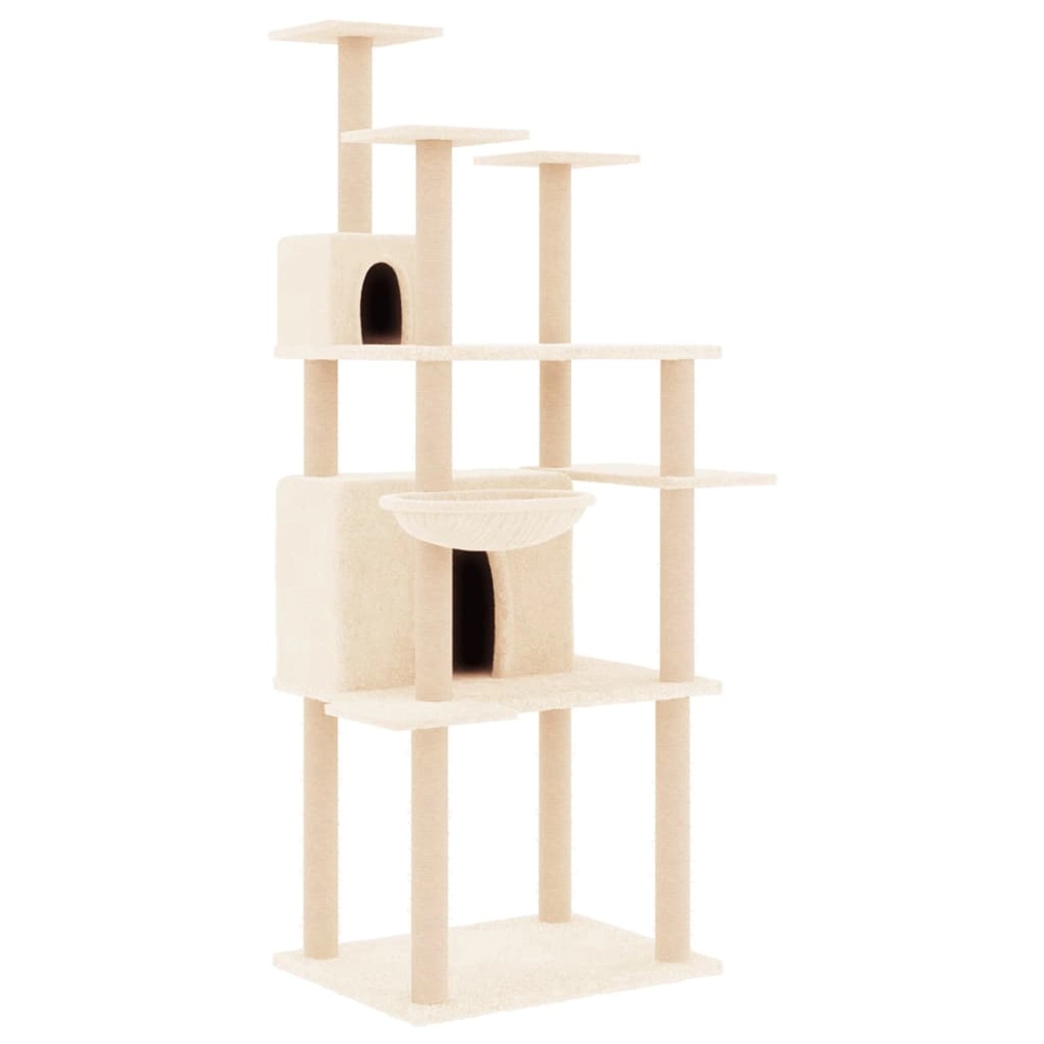 vidaXL Kratzbaum mit Sisal-KratzSäulen Creme 166 cm Modell 2