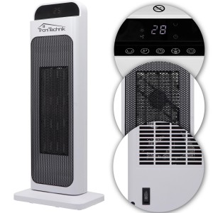 TroniTechnik Turm-Keramikheizer mit WIFI und App-Steuerung, 2000 Watt, weiß.