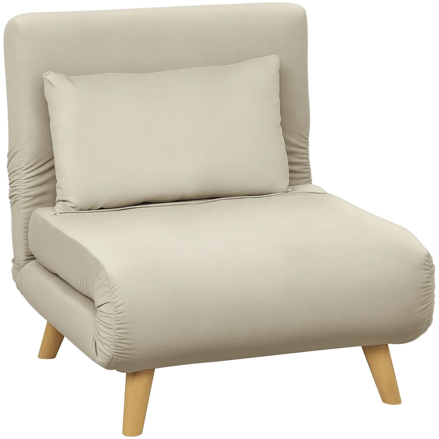 HOMCOM Schlafsessel Polyester Stahl Beige 72L x 78B x 79H cm