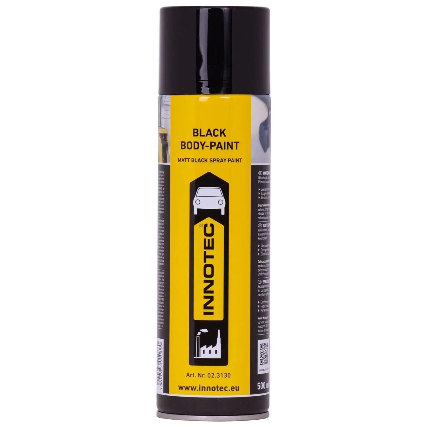 Innotec Black Body Paint Sprühlack 500 ml Schwarz Matt