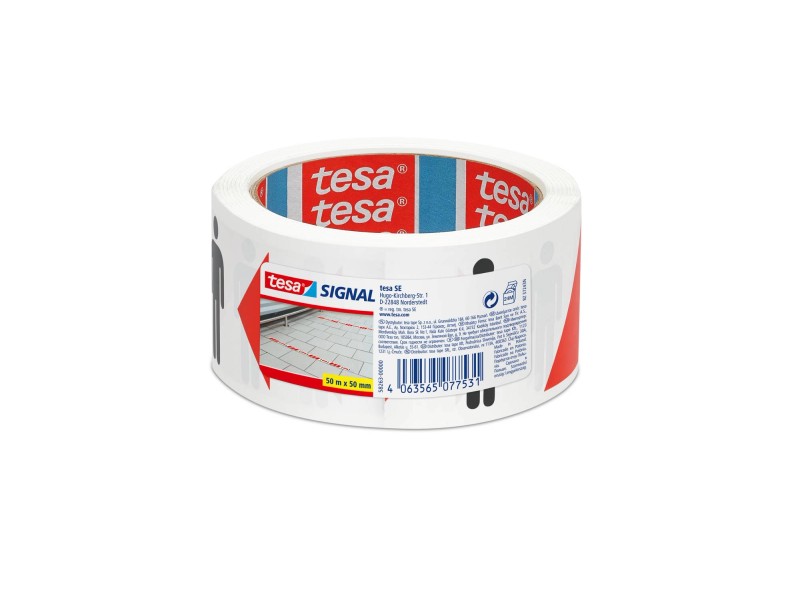 Tesa Distanzklebeband für den Sicherheitsabstandes Rot Weiß L x B 50 m 50  mm kaufen bei OBI