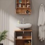 Vicco Badmöbel-Set Irma, 2-teilig, Eiche/Anthrazit: Unterschrank (60cm) und Spiegelschrank.