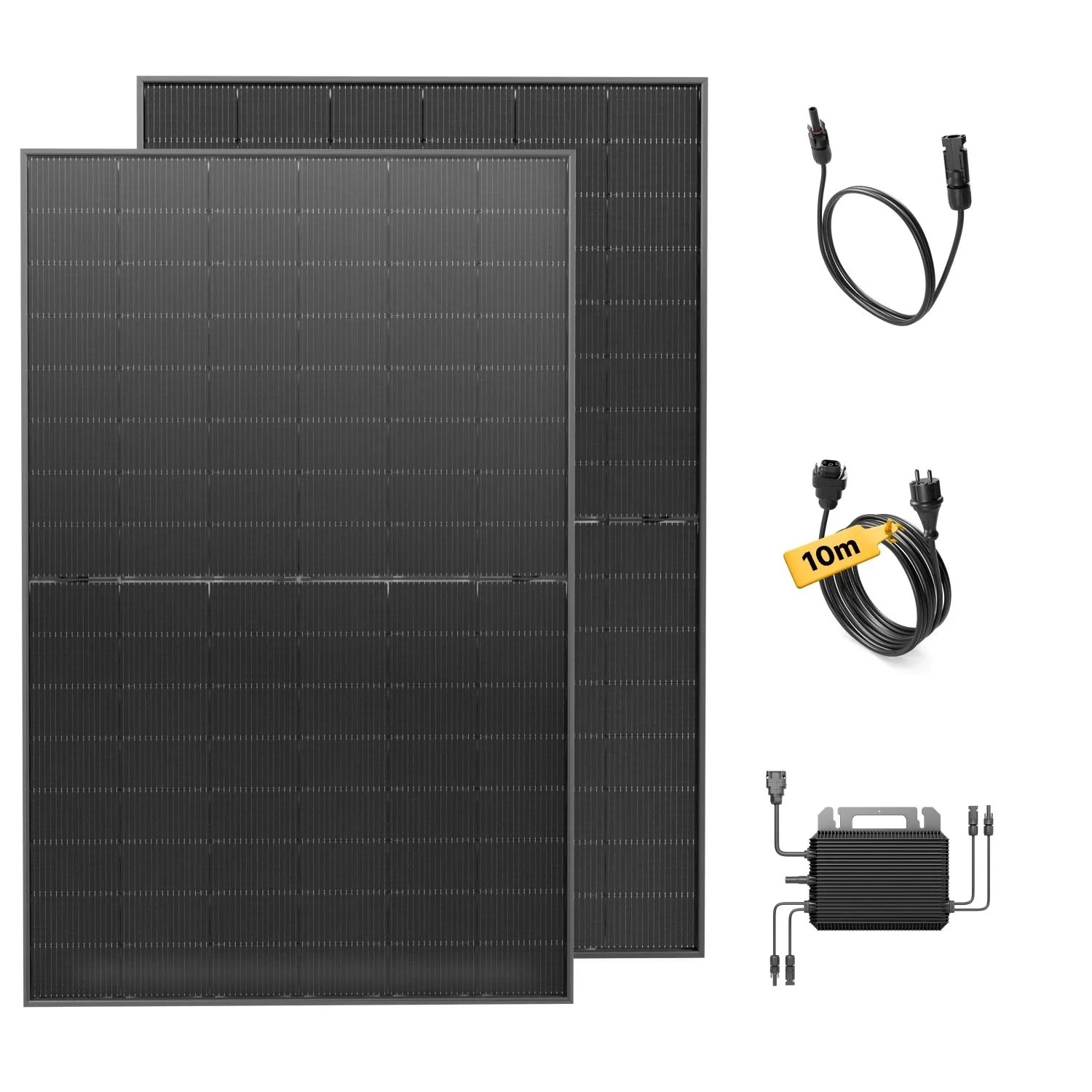 Solakon Balkonkraftwerk 900W Solaranlage Steckerfertig Komplettset Photovoltaik Anlage 800W Kabellänge 10m