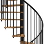Minka Spindeltreppe Spiral Smart, Eiche/Schwarz, Ø160cm, für Geschosshöhe bis 305,5cm.