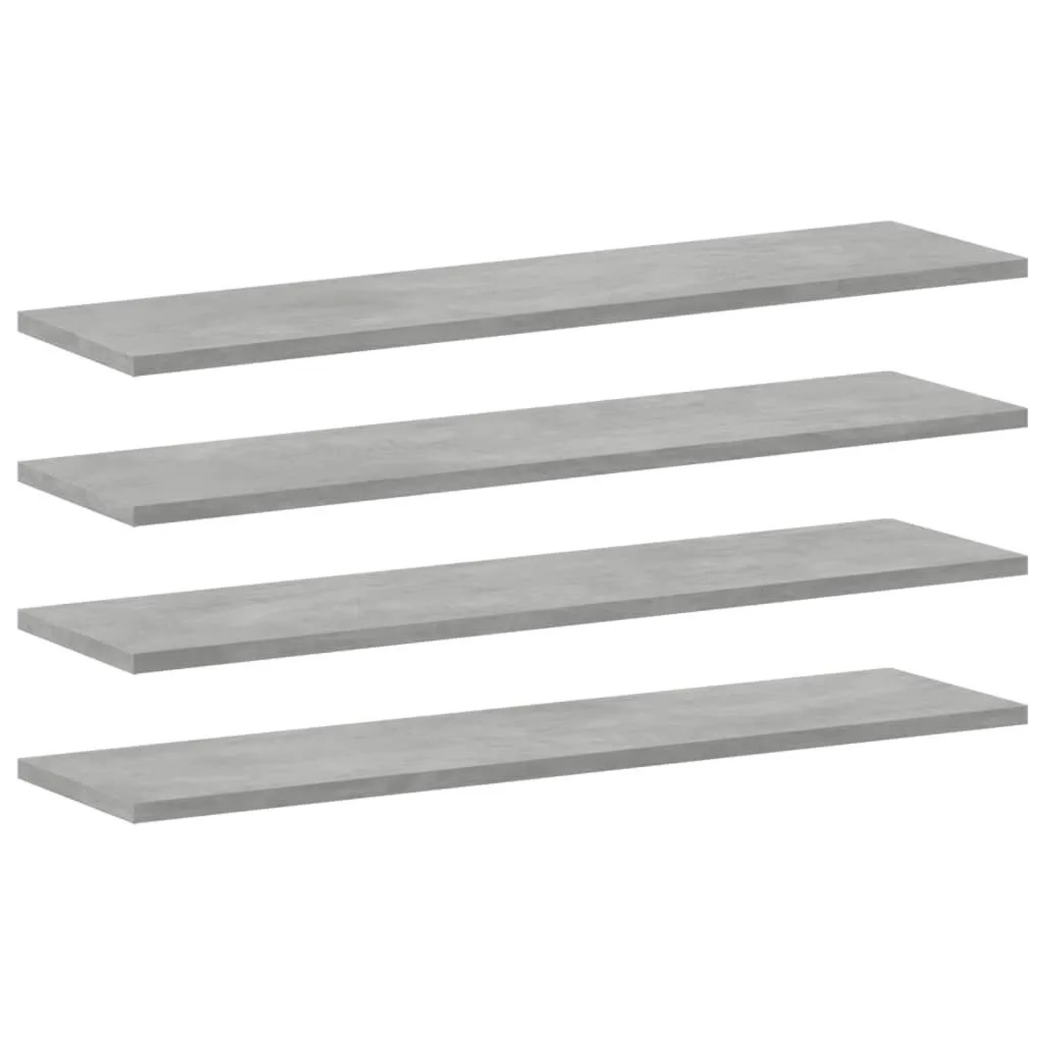 vidaXL Bücherregal-Bretter 4 Stk Betongrau 80x20x1,5 cm Holzwerkstoff 805306
