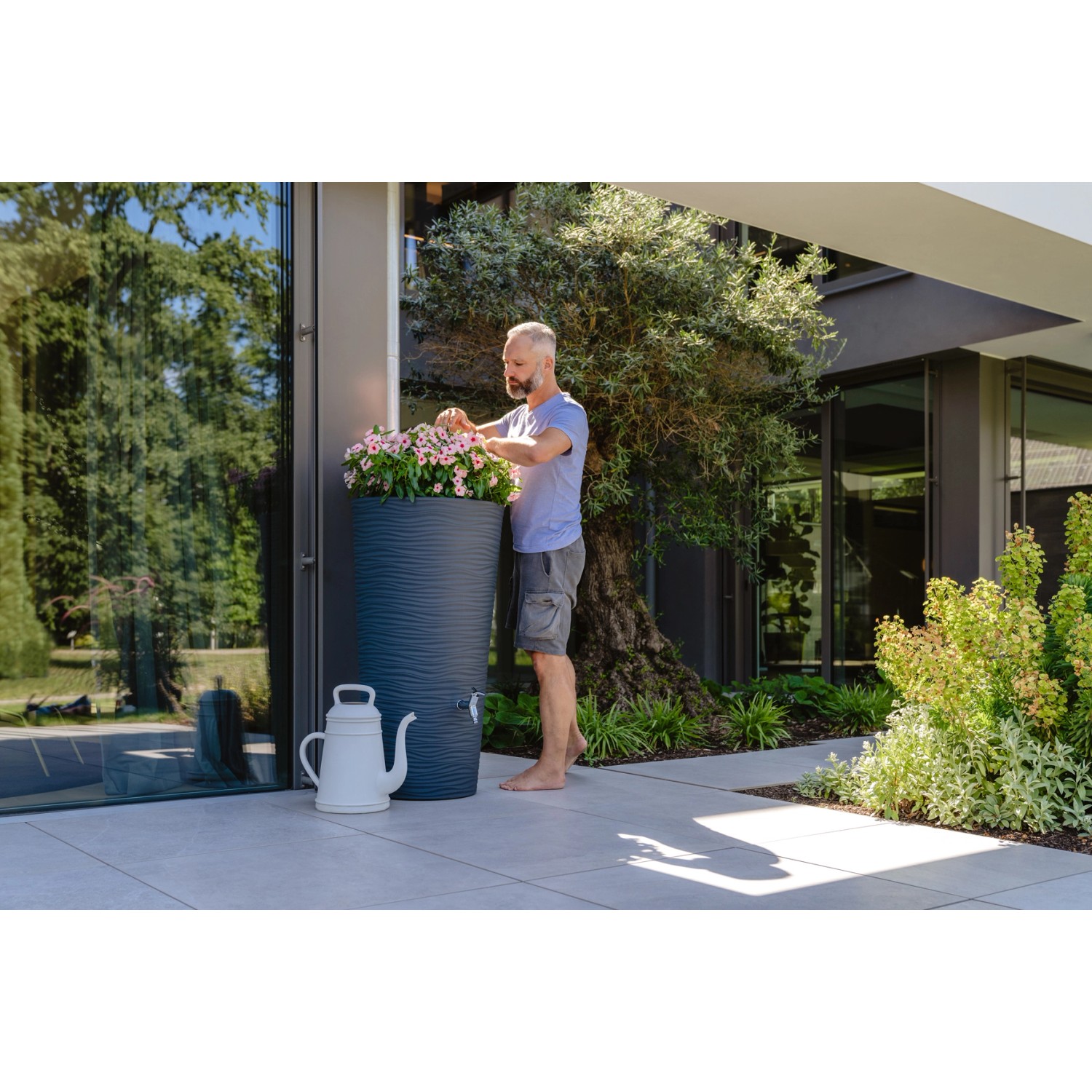 Garantia RegenwasserBehälter Natura 2in1 inkl. Pflanzschale 210 l