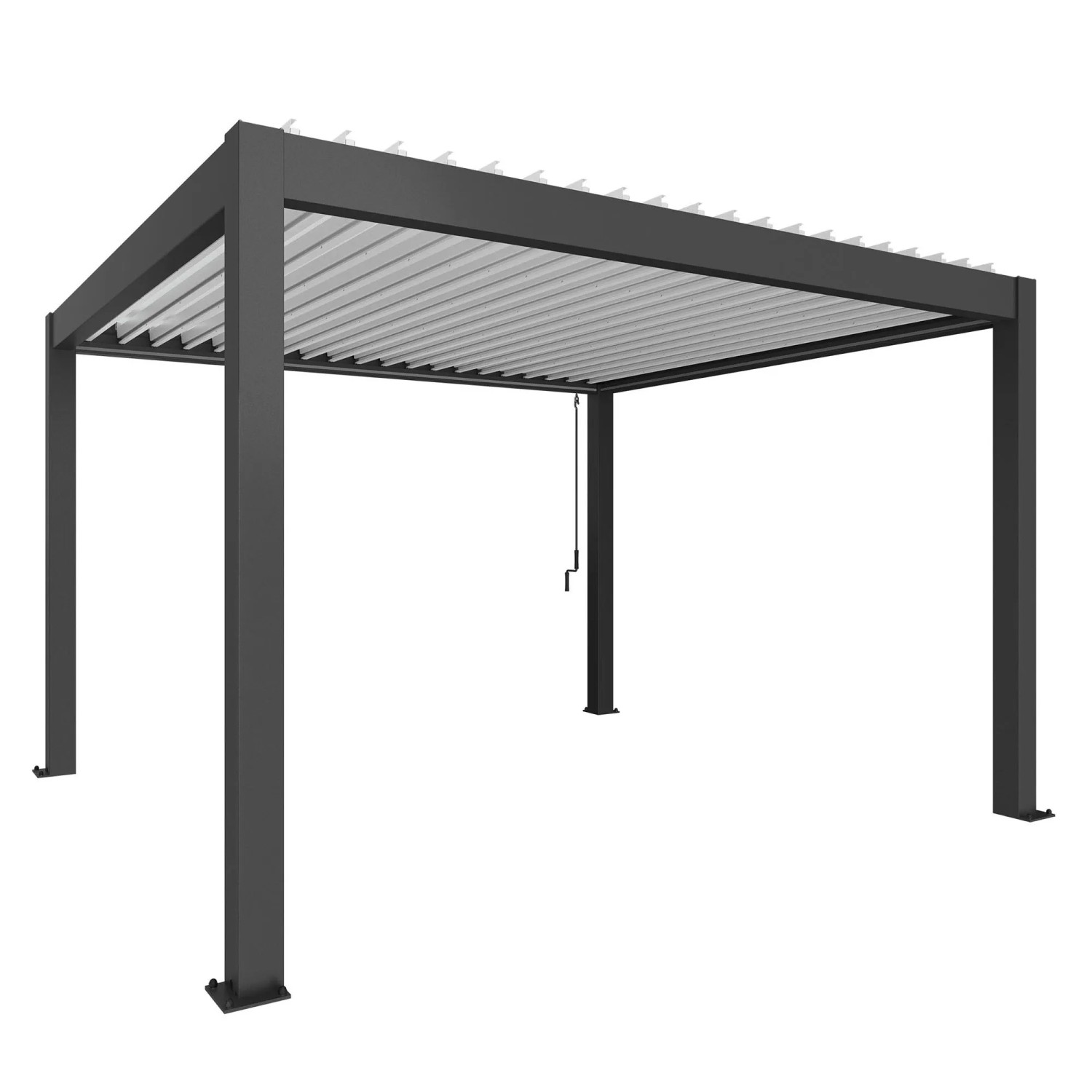 Biohort Pergola 4 m x 3,5 m Dunkelgrau-Metallic/Weiß