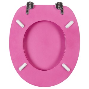 Sanilo WC-Sitz Glitzer Pink aus Holz, stabiler Toilettendeckel mit Befestigung.