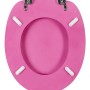 Sanilo WC-Sitz Glitzer Pink aus Holz, stabiler Toilettendeckel mit Befestigung.